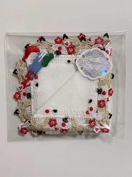 【新品】 近沢レース どすこい日本 ホワイト ハンカチ タオル 和レース 今治タオル 近沢レース店 相撲