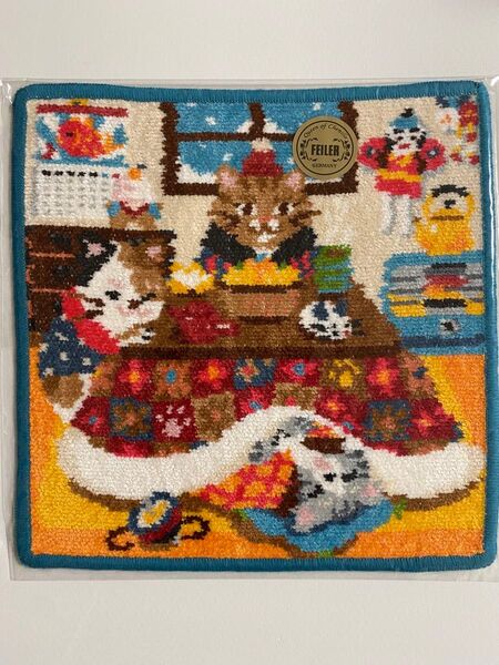 【新品】ラブラリーバイフェイラー マッタリコタツネコ お正月 猫 FEILER ハンカチ タオル フェイラー