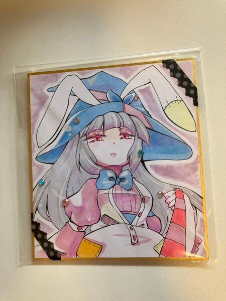 手描きイラスト 色紙小4