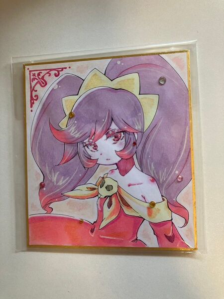 手描きイラスト 色紙小5