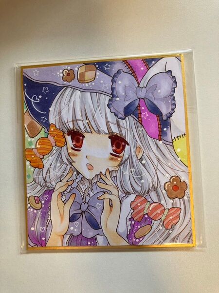手描きイラスト 色紙小8