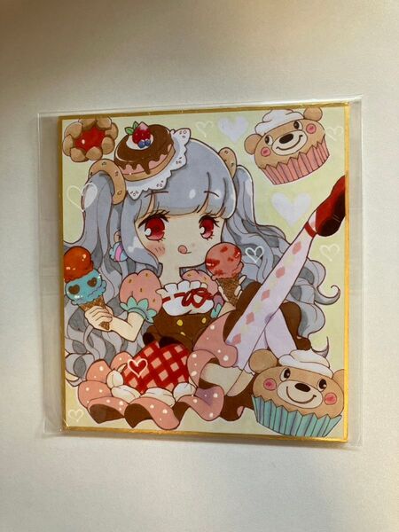 手描きイラスト 色紙小12