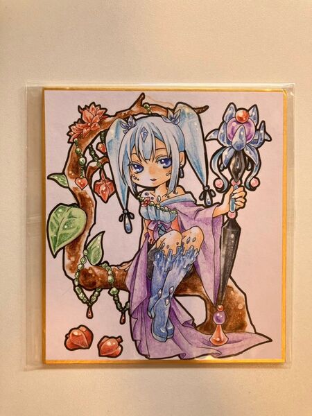 手描きイラスト 色紙小13