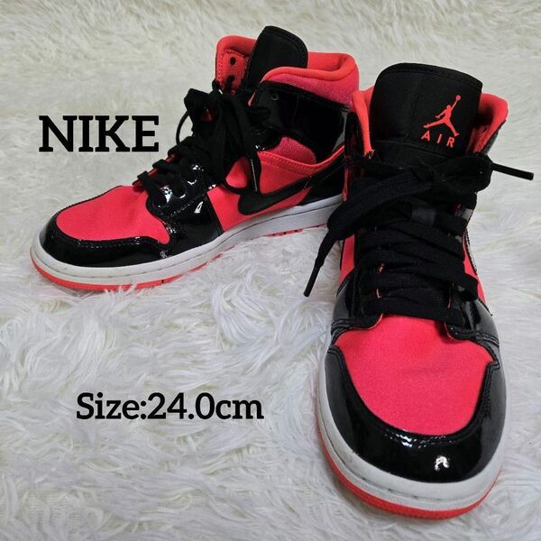 極美品 NIKE ジョーダン1 AIR JORDAN1 MID RED ナイキ エア エアジョーダン1 ミッド