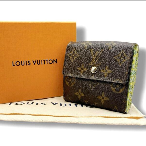 LOUIS VUITTON ルイヴィトン 三つ折り財布 ポルトフォイユ エリーズ Wホック モノグラム フルリ 花柄 コンパクト