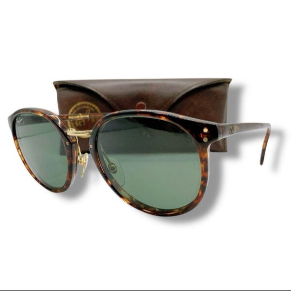 美品 Ray-Ban レイバン サングラス ベッコウ サイドロゴ ヴィンテージ ケース付き PRUDENTIAL ボシュロムレンズ