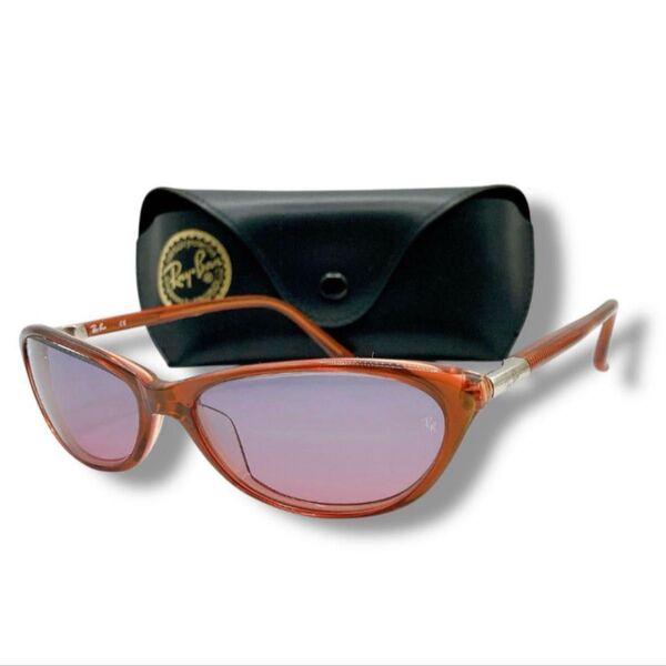 美品 Ray-Ban レイバン サングラス ブラウン サイドロゴ Y2K ケース付 レディース レンズ刻印有り 度なし 正規品