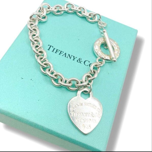 美品 TIFFANY&Co. ティファニー ブレスレット リターントゥハート トグル シルバー925 チェーン ロゴ刻印 箱付き