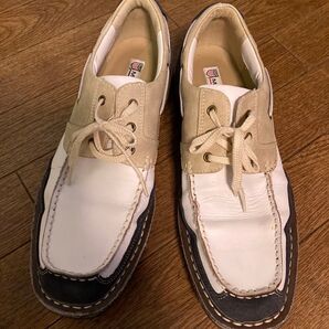 Madras デッキシューズ ホワイト/ネイビー 26.5cm