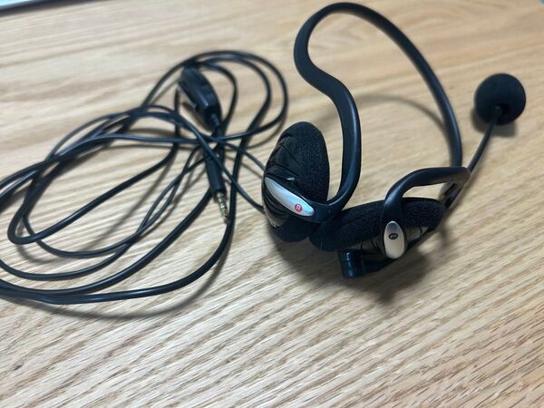 ELECOM ヘッドホン ヘッドセット 無指向性 マイク付き 有線 4極 3.5mm ネックバンドタイプ HS-NB03STBK