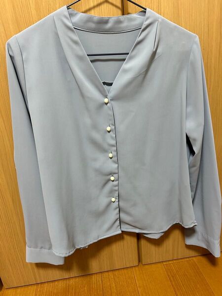 TRUDEA ブラウス ライトブルー M 長袖 トップス