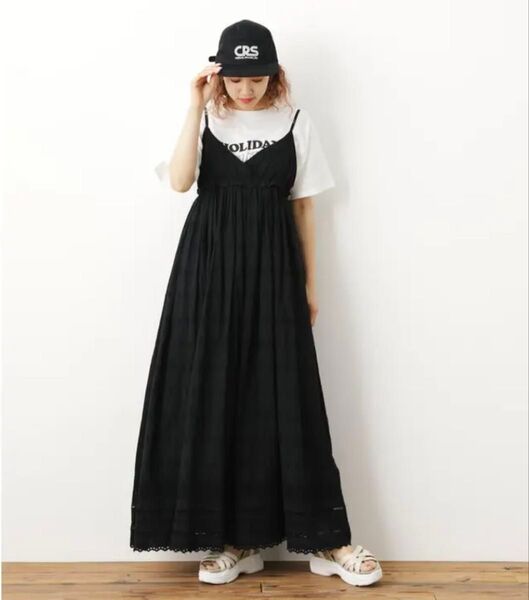 【新品】ロデオクラウンズ ワイドボウル レースカシュクールキャミワンピース 黒