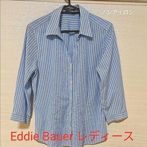 Eddie Bauer レディース 七分袖 ノンアイロンシャツ