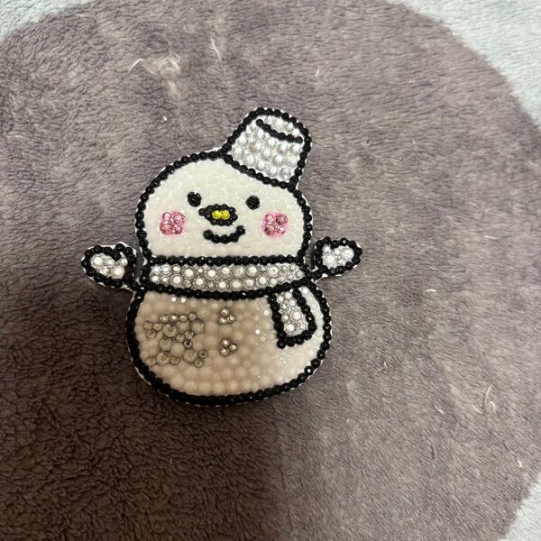 イニシャル入り 雪だるま SnowMan スノーマン 白 クリア デコシール