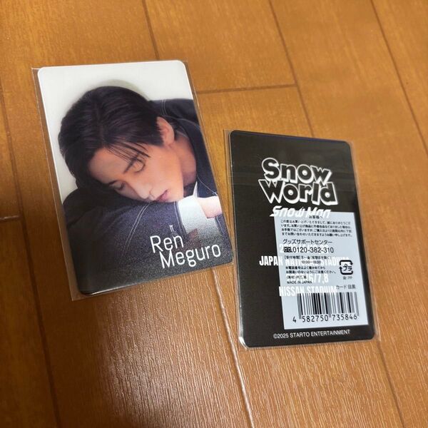 目黒蓮 SnowWorld 1st Stadium グッズ チラ見カード 2枚セット