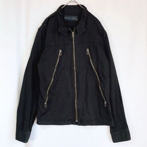 SHIPS JET BLUE ライダース ブルゾン ジップアップ M 黒.2542