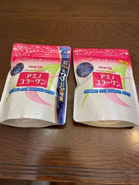 明治アミノコラーゲン詰め替え用217g(28日分+3日分)と詰め替え用196g(28日分) 新品・未開封