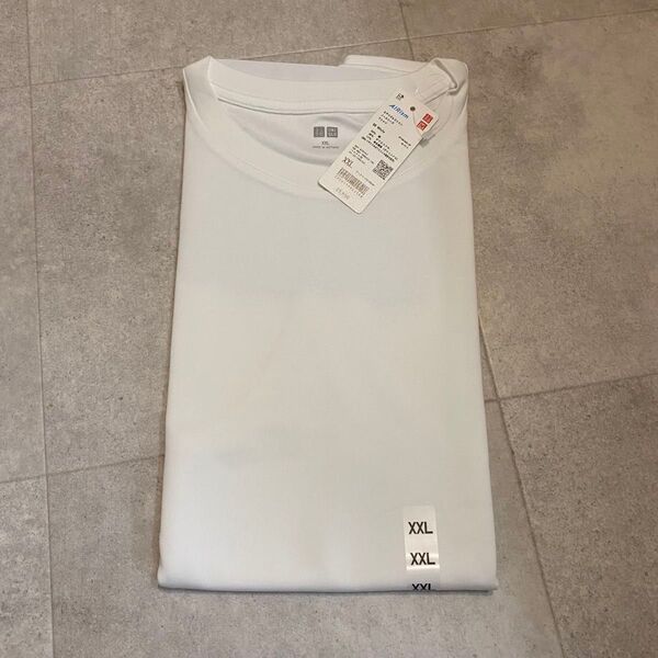 新品タグ付き ユニクロ エアリズムコットンノースリーブTシャツ 白 XXL