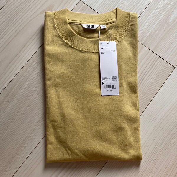 新品タグ付き UNIQLO U クルーネックTシャツ7分袖 M イエロー