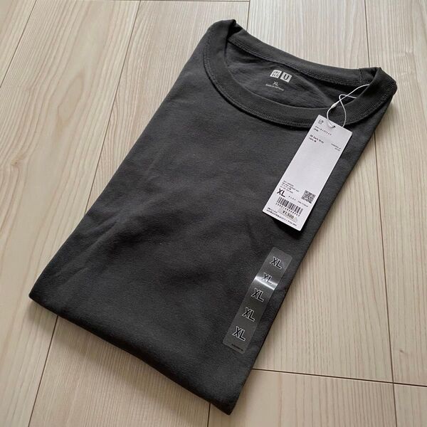 新品未使用 UNIQLO U クルーネックTシャツ 半袖 08 ダークグレー XL