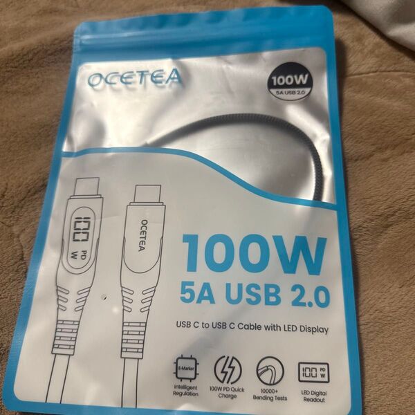OCETEA USB-C to USB-C ケーブル LEDディスプレイ付き