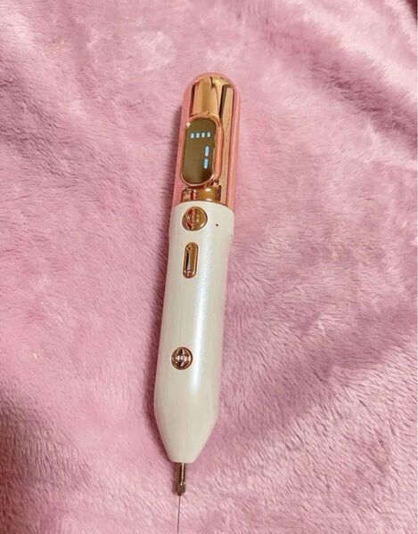 中古 美顔 ペン レーザーペン 携帯便利 自宅 家庭 9段階調整 男女兼用 ゴールド 箱有り