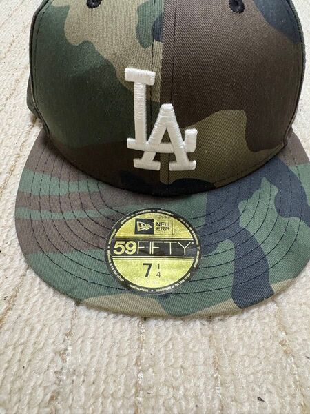 NEW ERA LAロゴ 迷彩柄 キャップ 7 1/4