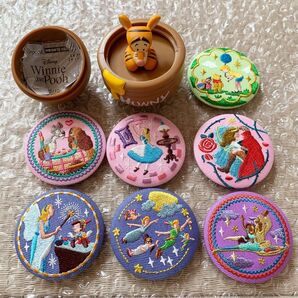 ディズニー 刺繍缶バッジ バンダイ ガシャポン ガチャガチャ セット