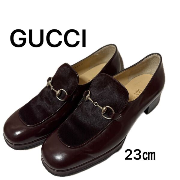 GUCCI ホースビットローファー 23cm ブラウン