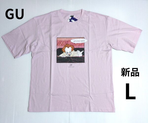 新品 GU WARNER BROS.グラフィックT 5分袖 Tシャツ ピンク L