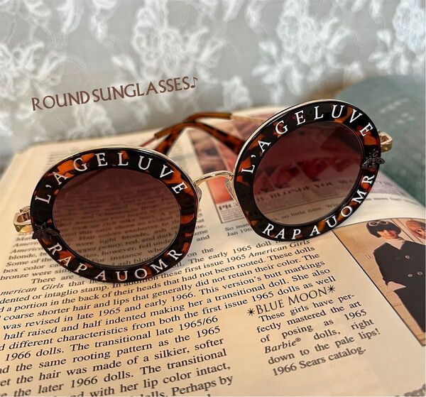 丸いサングラスround sunglassesleopard 新品未使用 サングラス ROUND