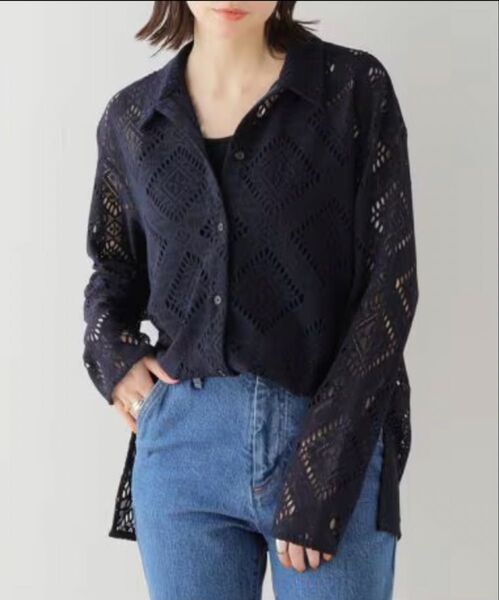新品タグ付き spick&span レースブラウス