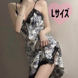 セクシーランジェリー ナイトウェア ルームウェア コスプレ衣装 Lサイズ ワンピース レース花柄 可愛い