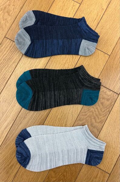 3足★夏にピッタリ★薄っすーい靴下 25cm〜27cm くつ下 くるぶしソックス ショートソックス 通気性
