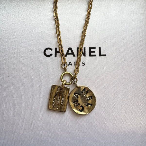 CHANEL シャネル カンボンプレート ヴィンテージ ネックレス ゴールド ラウンド 正規品 鑑定済み