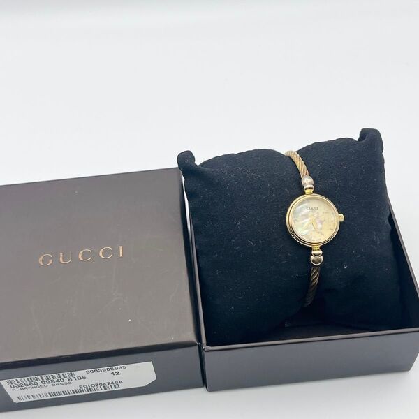 箱付 良品 GUCCI グッチ 2700.2.L クオーツ シェル文字盤 レディース 腕時計 稼働品
