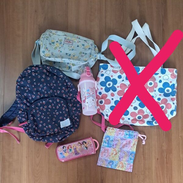 Bebeリュック Cath Kidston通園バッグ 巾着 水筒 トリオセット 5点セット