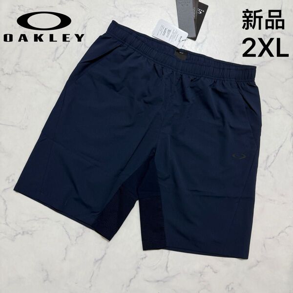 新品未使用 OAKLEY ス ウーブン ショートパンツ ハーフパンツ ネイビー 薄手 2XLサイズ
