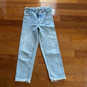 moussyデニムパンツ カットオフ ブルー系