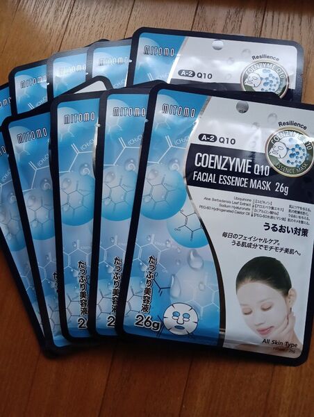 新品未使用★MITOMO(ミトモ) フェイシャルエッセンスマスク コエンザイムQ10 1枚26g×10枚