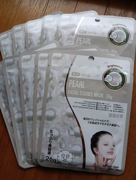 新品未使用★MITOMO(ミトモ) フェイシャルエッセンスマスク パール 1枚26g×10枚