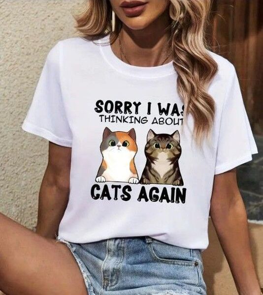 大きめサイズ★猫ちゃんプリント★半袖Tシャツ★XXL~