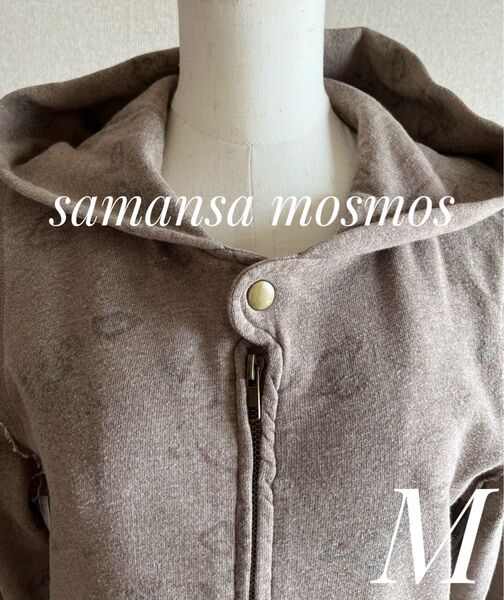 sm2 サマンサモスモス ダブルジップアップパーカー ベージュ 花柄 M