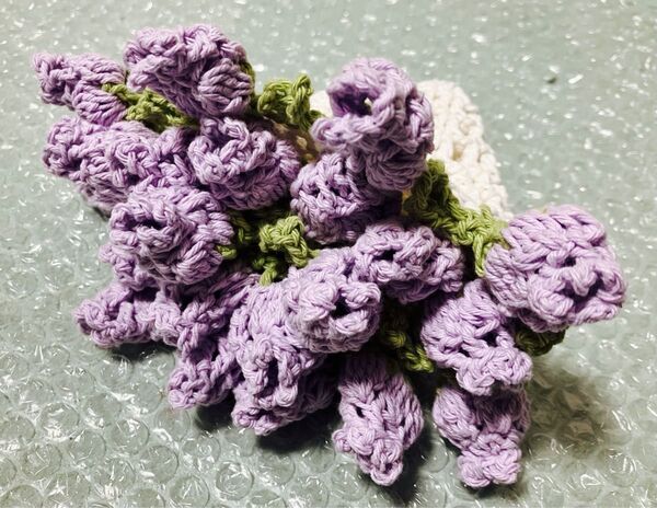 ハンドメイド 花束 ブーケ フラワー ドイリー コースター マルチカバー スズラン 手編み かぎ針編み かぎ編編み物