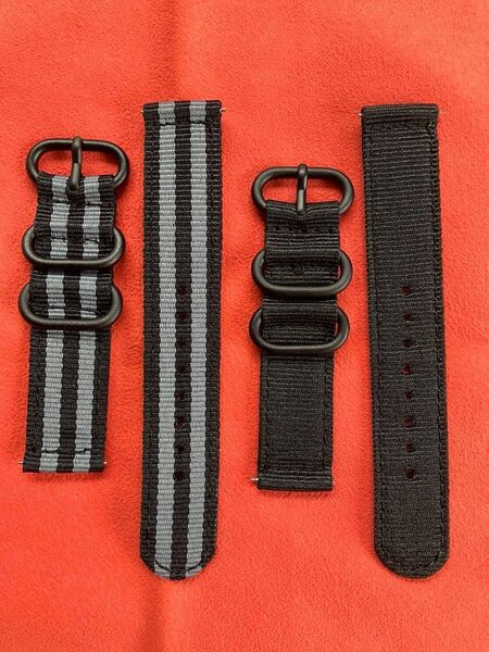 2本セット 腕時計ベルト ナイロン ストラップ 20mm 分割タイプ クイックリリース 未使用新品