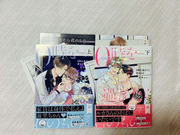 BL新刊 0時を過ぎたら君のもの 茶野まめこ 上巻 下巻 アニメイト有償小冊子 リーフレット ペーパー2枚