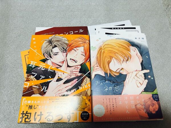 BL新刊 おかえり初恋 あさ稲 耳元にファンコール 鯨田ヒロト アニメイト限定リーフレット ペーパー