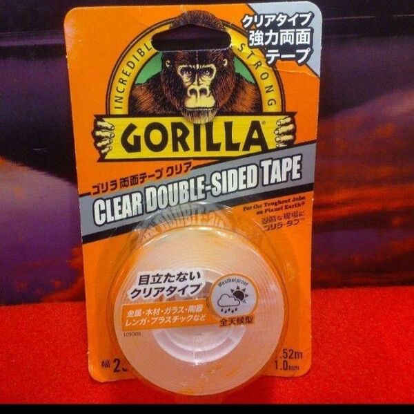ゴリラ 呉工業☆クリアタイプ強力両面テープ☆ GORILLA☆1個☆ご注意☆パツケージにまがり、シワがアル場合もございます。