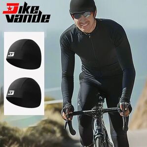 ヘルメットインナーキャップ 2枚セット 自転車 サイクリング ブラック