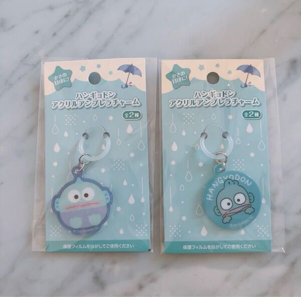 ★サンリオ ハンギョドン はぴだんぶい アクリルチャーム 目印キーホルダー 2つセット★